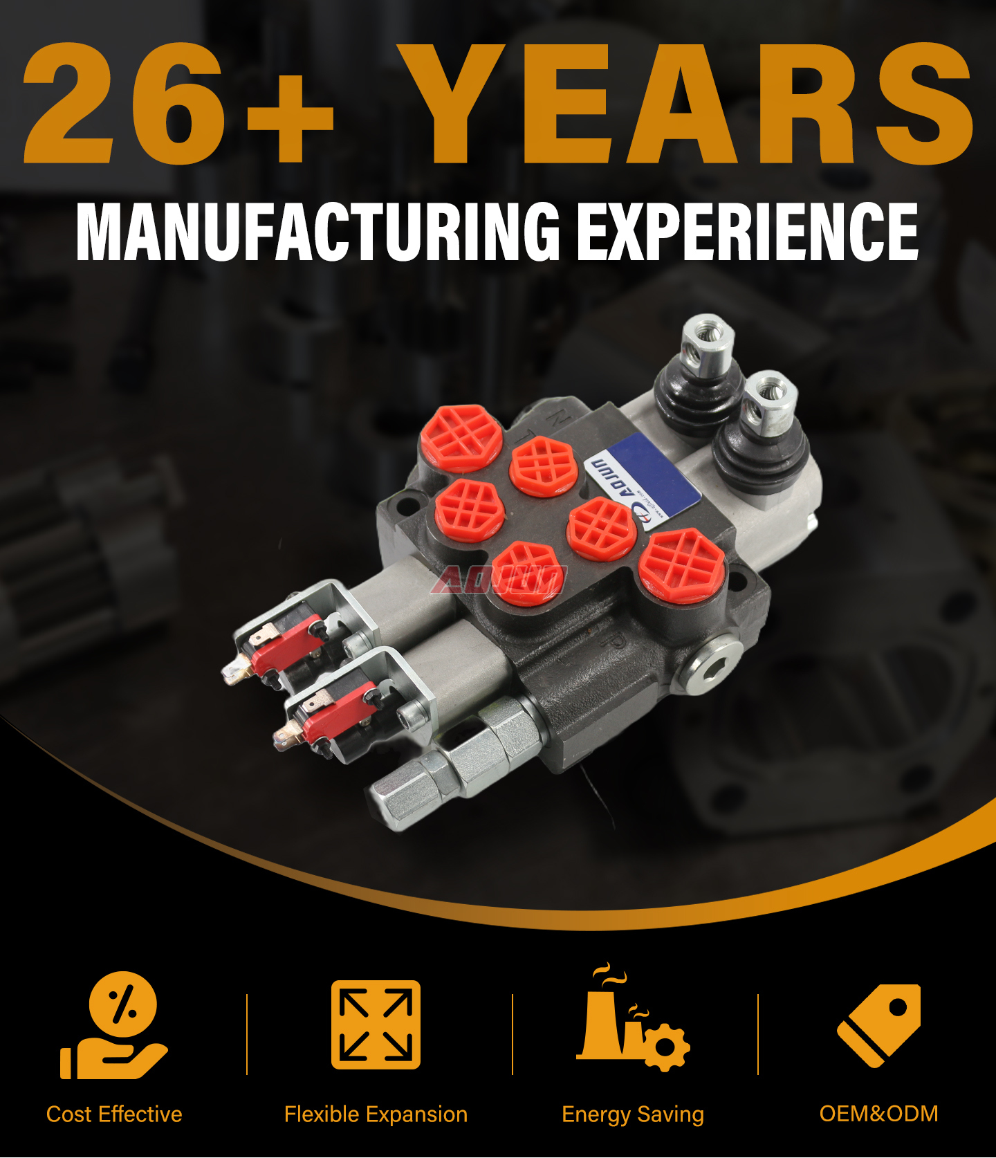 2 Spool Manual Monoblock Directional Valve P40 Micro Switch detailed image